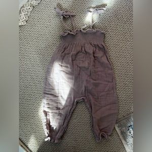 Jamie Kay tie overalls in “dusk”